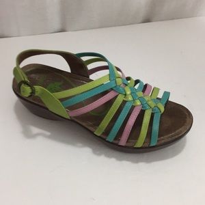 Dansko Bright Dana  Multicolored Wedge  Sandals Size 36